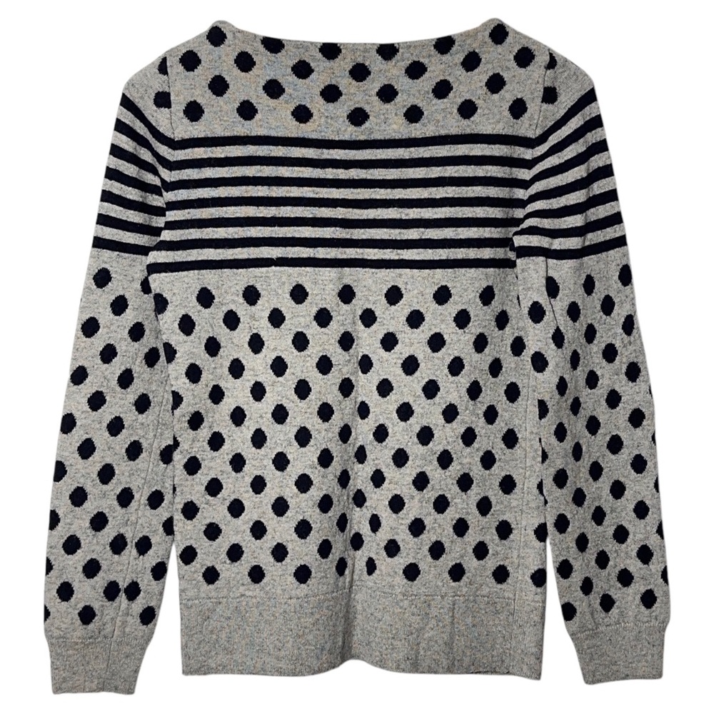 J Crew Merino Wool Blend Polka Dot & Stripe Sweater Womens S - Picture 2 of 4